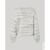 Пуловер из ажурного трикотажа с круглым вырезом  L бежевый