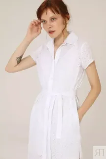 Летнее платье-рубашка белое YouStore