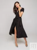 Платье с V-образным вырезом черное YouStore