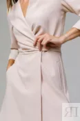 Асимметричное платье с поясом персиковое YouStore