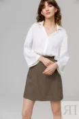 Короткая юбка с карманами коричневая YouStore