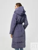 Зимняя куртка удлиненная с объемным воротом-капюшоном YouStore серая