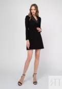 Двубортное платье-смокинг черное YouStore