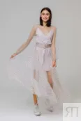 Воздушное платье в горошек бежевое YouStore