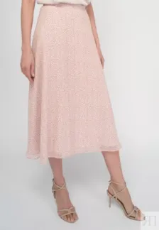 Двуслойная юбка с нежным рисунком розовая YouStore