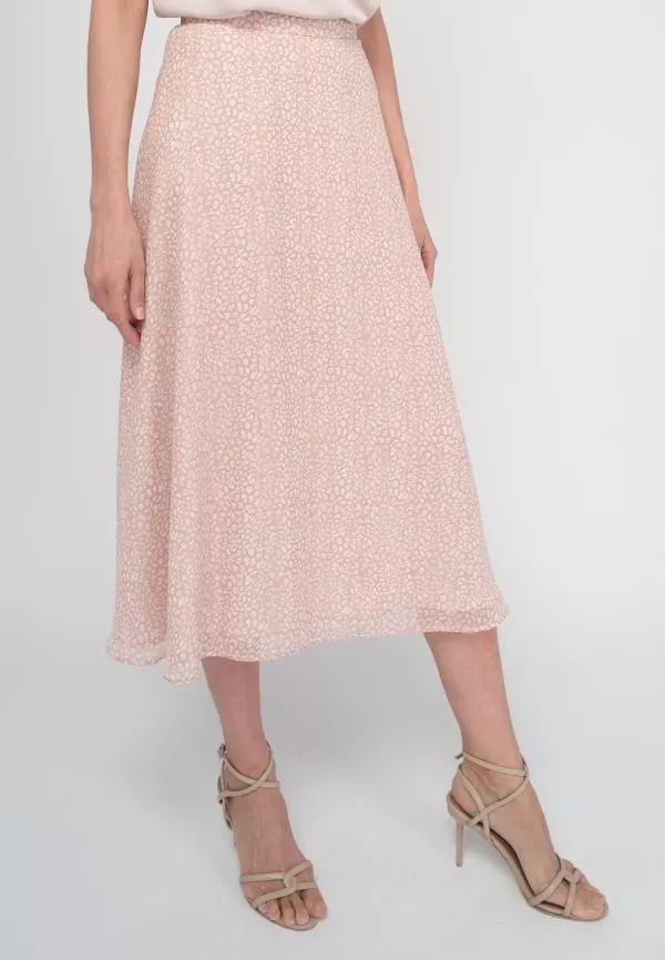 Двуслойная юбка с нежным рисунком розовая YouStore
