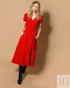 Платье с коротким рукавом красное YouStore