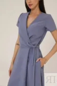 Платье с коротким рукавом голубое YouStore