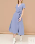 Платье с коротким рукавом голубое YouStore