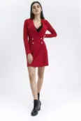 Двубортное платье-пиджак красное YouStore