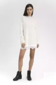 Трикотажное платье-джемпер белое YouStore