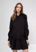 Платье-рубашка из хлопка черное YouStore