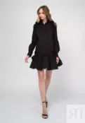 Платье-рубашка из хлопка черное YouStore