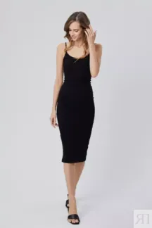 Ультраоблегающее платье с открытой спиной черное YouStore