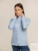 Стеганая куртка-жакет с накладными карманами голубая YouStore