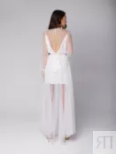 Платье из сетки с длинным рукавом белое YouStore