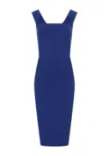 Силуэтное платье с фигурными бретелями синее YouStore