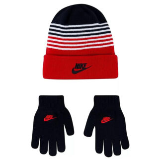 Шапка и перчатки Nike Striped Beanie & Gloves Set