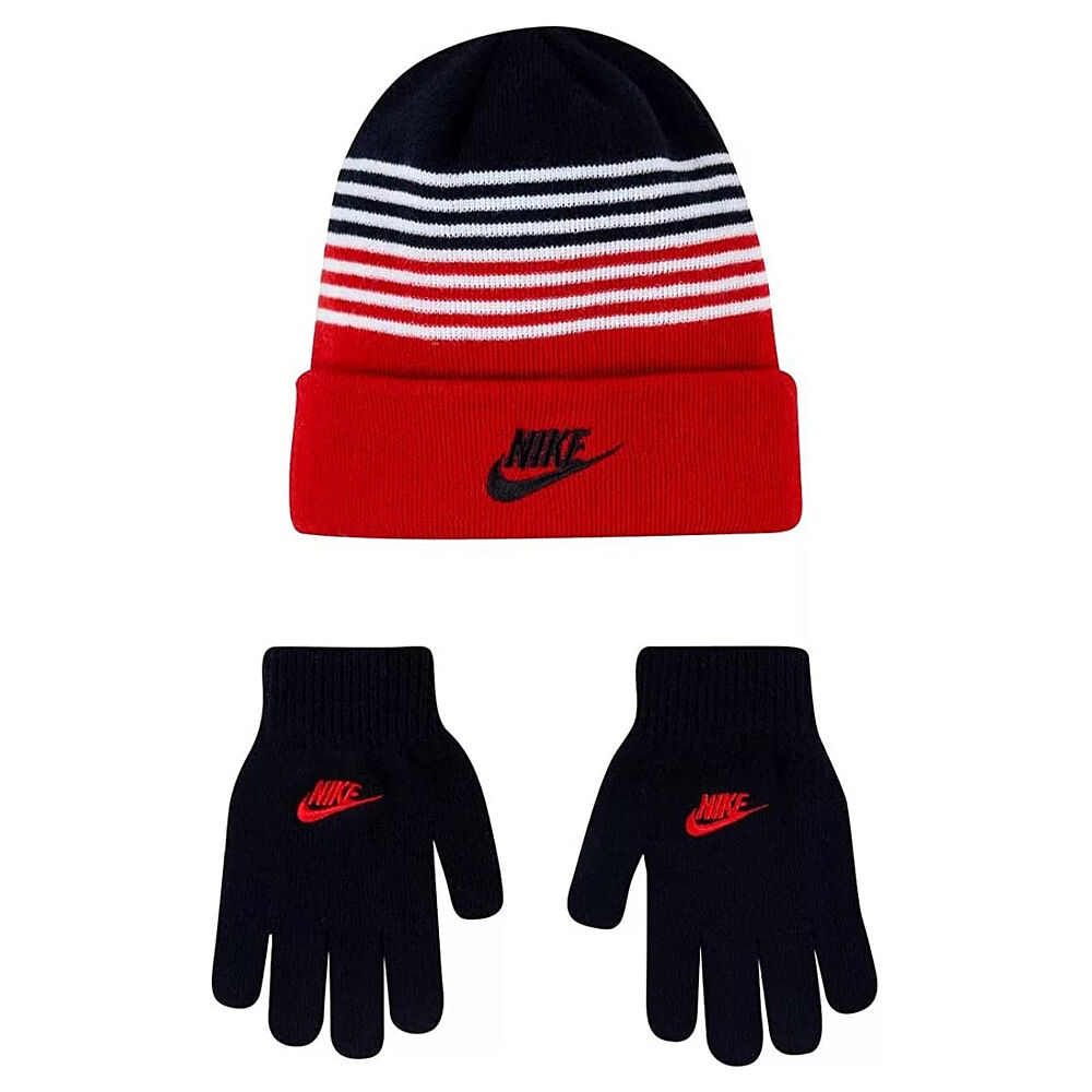 Шапка и перчатки Nike Striped Beanie & Gloves Set 9A2945-R1N фото 1