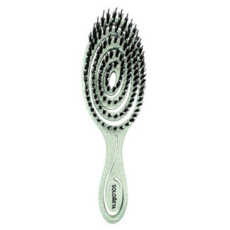 Detangling bio hair brush with natural boar bristle Green Подвижная био-рас