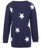 Синее вязаное платье со звездами Gulliver (140)