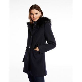 Пальто длинное с капюшоном  40 (FR) - 46 (RUS) синий