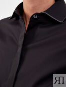 Рубашка из эластичного поплина с ювелирной окантовкой Мониль BRUNELLO CUCIN