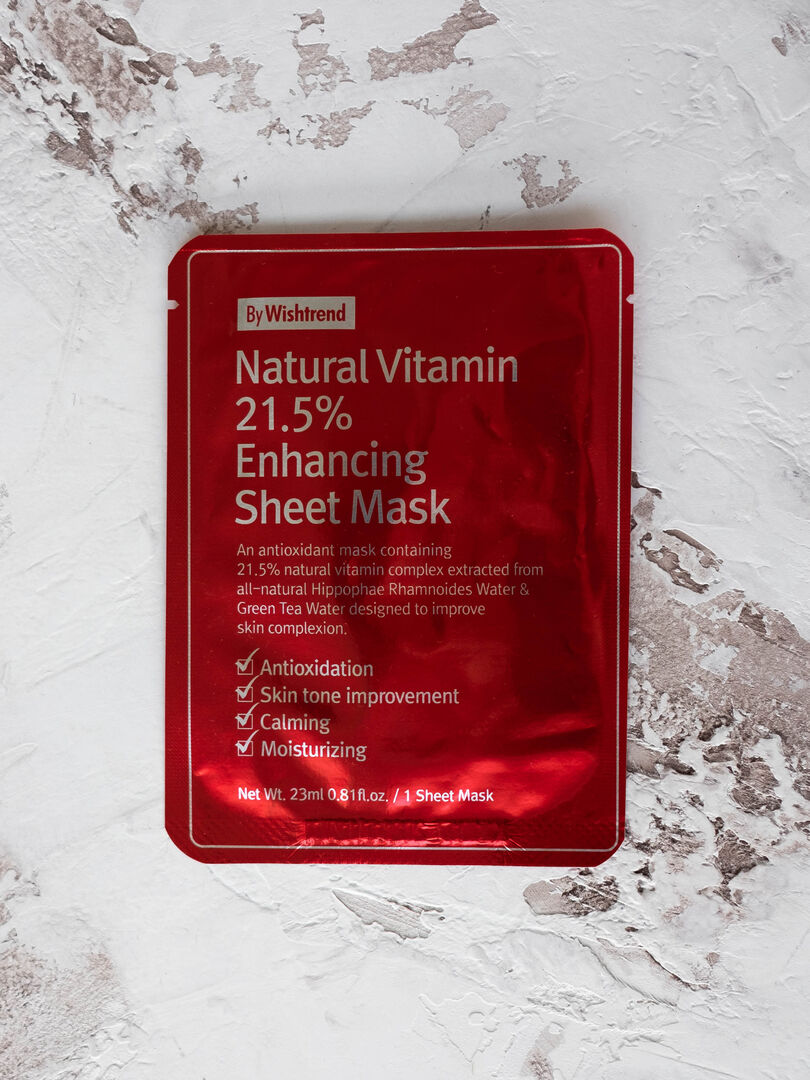 Маска тканевая витаминная BY WISHTREND Natural Vitamin C 21.5% Enhancing Sh