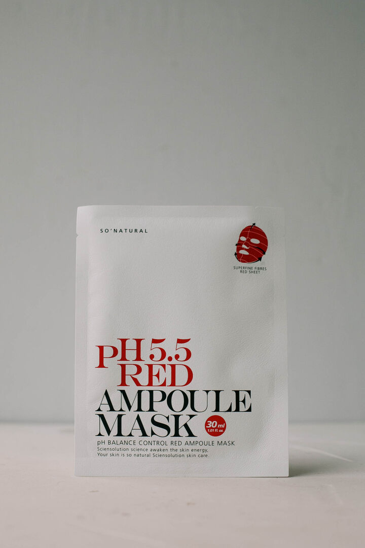 Восстанавливающая маска с подкисленным ph So Natural 5.5 Red Ampoule Mask 3