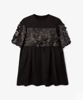 Платье с коротким рукавом черное Gulliver (140)