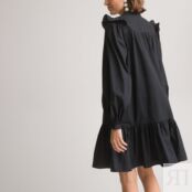 Платье короткое расклешенное длинные рукава  42 черный