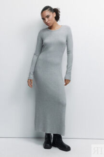 Платье-футляр макси облегающее с длинными рукавами befree