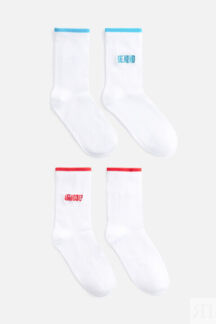 Набор носков высоких вискозных с надписью (2 пары) befree