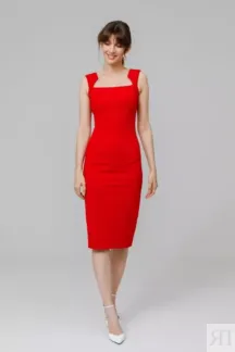 Силуэтное красное платье с фигурными бретелями YouStore