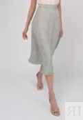 Двуслойная юбка с нежным рисунком зеленая YouStore