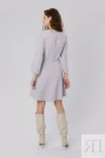 Асимметричное платье с поясом серое YouStore