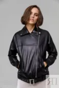 Куртка в рок-стиле из натуральной кожи черная YouStore