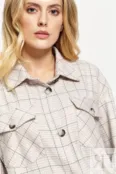 Рубашка в клетку с накладными карманами пудровая YouStore