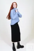 Объемный свитер под горло синий YouStore