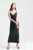 Длинное платье-комбинация черное YouStore
