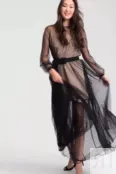 Воздушное платье в горошек черное YouStore