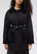 Стеганая куртка с отделкой из искусственной замши черная YouStore