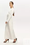 Платье макси с V-образным вырезом белое YouStore