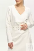 Платье макси с V-образным вырезом белое YouStore