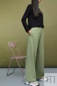 Прямые брюки с карманами зеленые YouStore