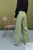 Прямые брюки с карманами зеленые YouStore