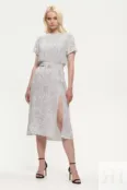 Платье из вискозы с разрезом белое YouStore