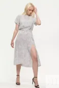 Платье из вискозы с разрезом белое YouStore