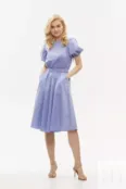 Элегантное летнее платье из хлопка лиловое YouStore
