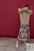 Плиссированная юбка-макси бежевая YouStore